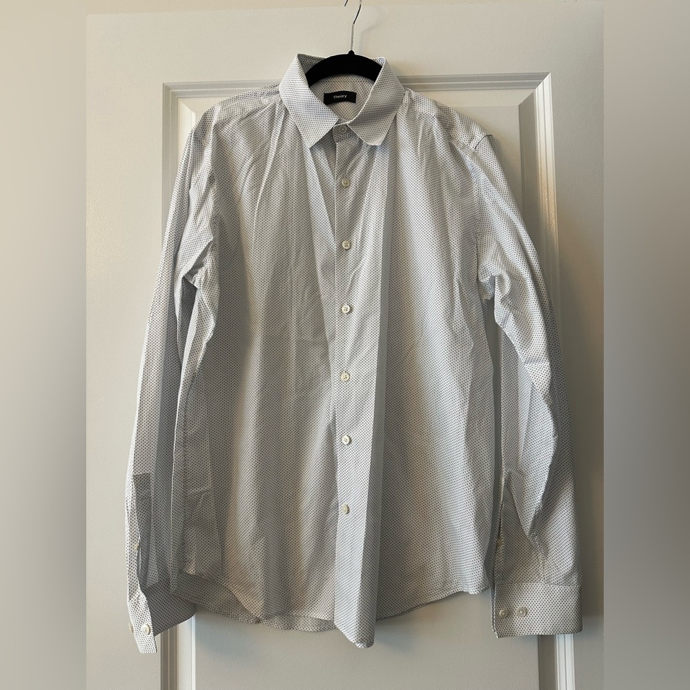 Theory Men's Tailored fit Patterned Button-Down Shirt, M